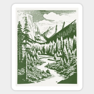 Vintage Wilderness American Nature Landscape Sticker